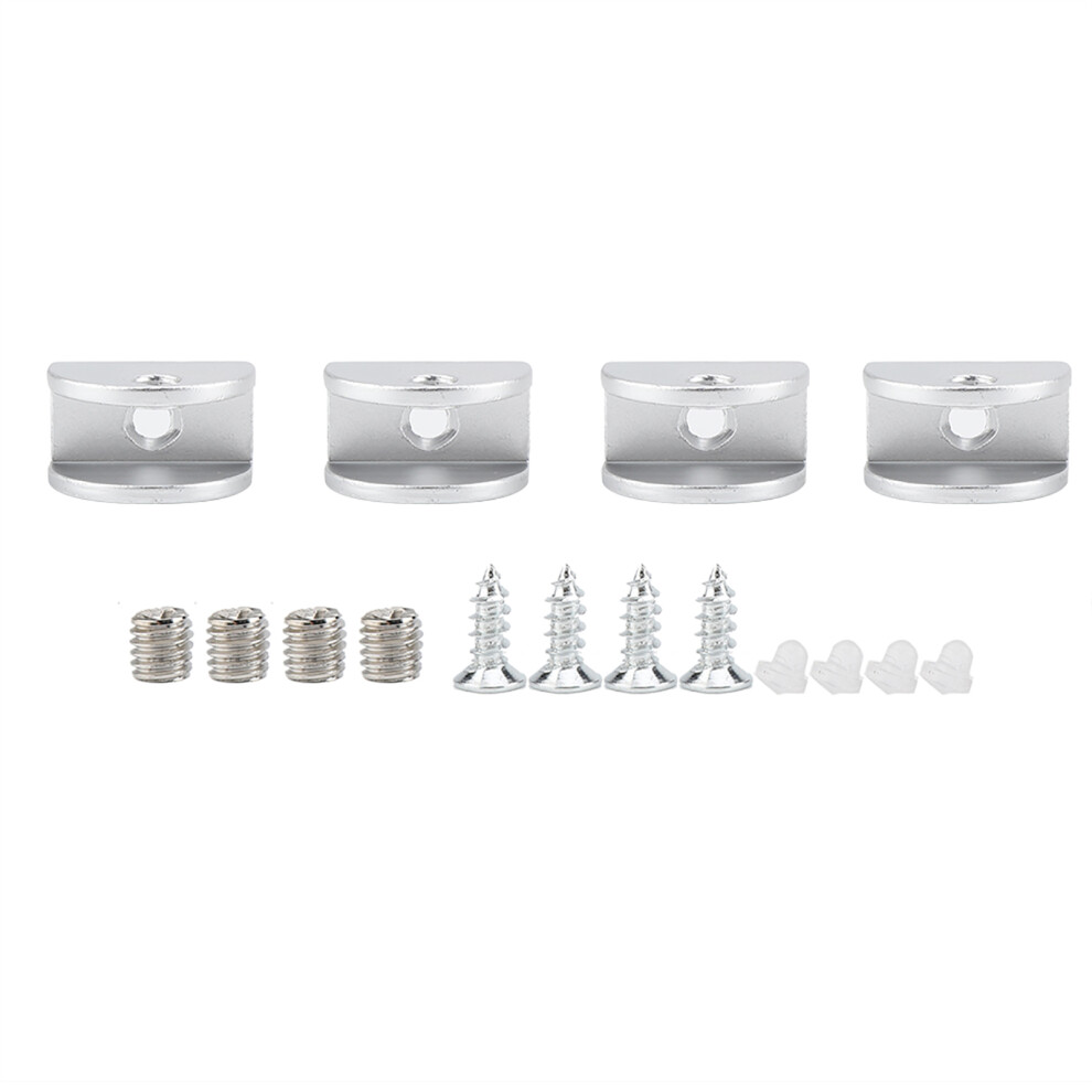 Space Aluminum Adjustable Glass Clips, Durable Glass Shelf Fixing For 6-8Mm Glass Thickness, Easy Installation Clamp Brackets, No Drilling, Thickened 9554910033166