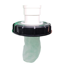 Waschbarer IBC-Nylonnetzfilter für IBC-Regenwassertanks, 165-mm-Schlauchadapter aus schwarzem Kunststoff mit geradem Kopf,