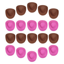 100 Unidades Chapéu Mini Plástico Cowboy Para De Bonecas
