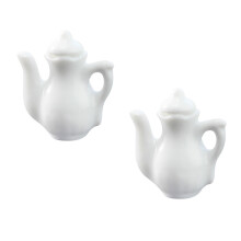 2 Unidades Mini Chaleiras Cerâmica para Casa de Bonecas