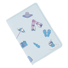 Printed Document Organizer PU Passport Holder-Object light blue