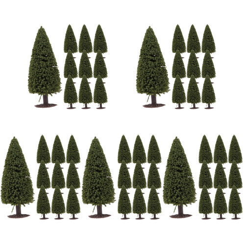 50 Unidades Árvores Miniatura Verde Baseadas 1