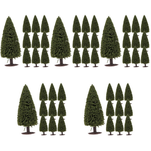 50 Unidades Árvores Miniatura Verde Baseadas 2