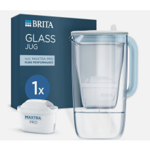 BRITA Glass Water Filter Jug Light Blue 2.5L Including 1x MAXTRA PRO Cartridge