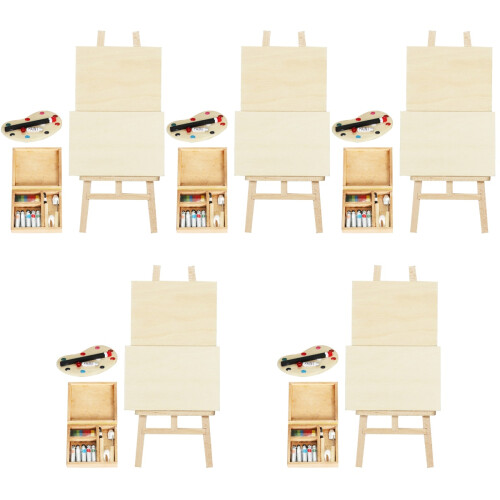 5 Conjuntos De Kit De Cavalete Miniatura Para Decoração De Casa 2