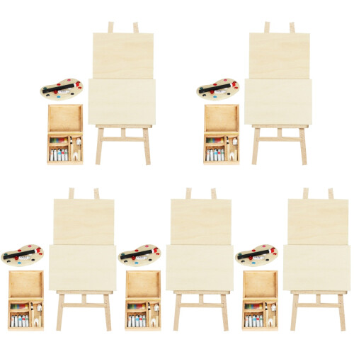 5 Conjuntos De Kit De Cavalete Miniatura Para Decoração De Casa 1