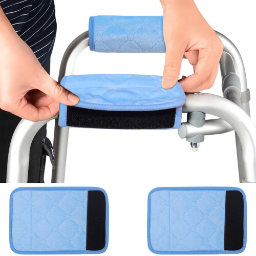 Slip Proof Cushioned Handle Pads for Walking Aids-blue gray 2