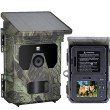Solar Wildlife Camera 24MP 1080p 2600mAh Motion Sensor Night Vision IP65 Green