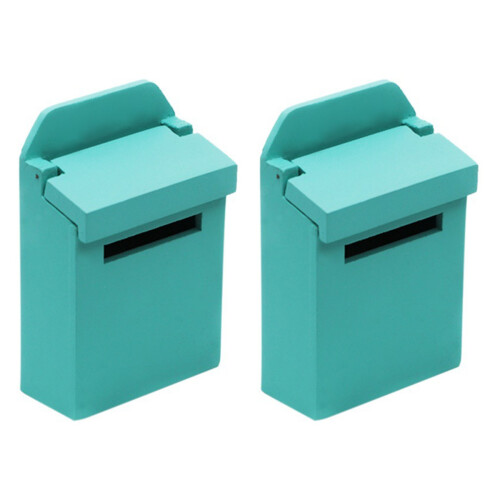 2 Unidades De Correio Miniatura Escala 1:12 Verde 1