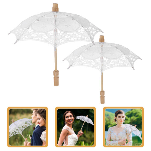 2Stk Kleiner Schirm Parasol Braut Tanz 2