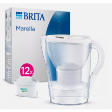 BRITA Marella Water Filter Jug White 2.4L and 12x MAXTRA PRO All-in-1 Cartridges
