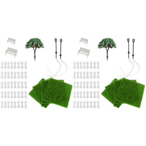 2 Conjuntos De Decorações Para Casa De Bonecas Com E Paisagem 1