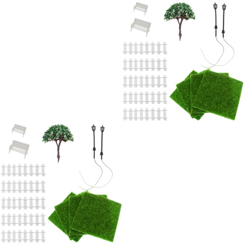 2 Conjuntos De Decorações Para Casa De Bonecas Com E Paisagem 2