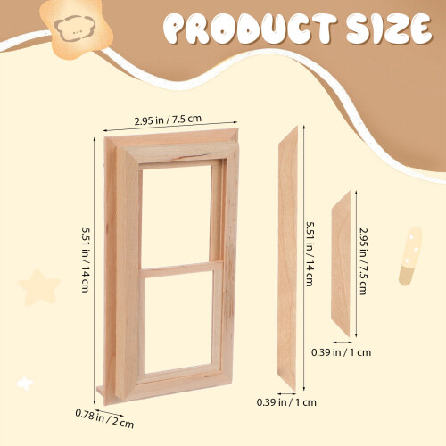 2 Pcs De Janela Decorativa Simulada, Lisa 1