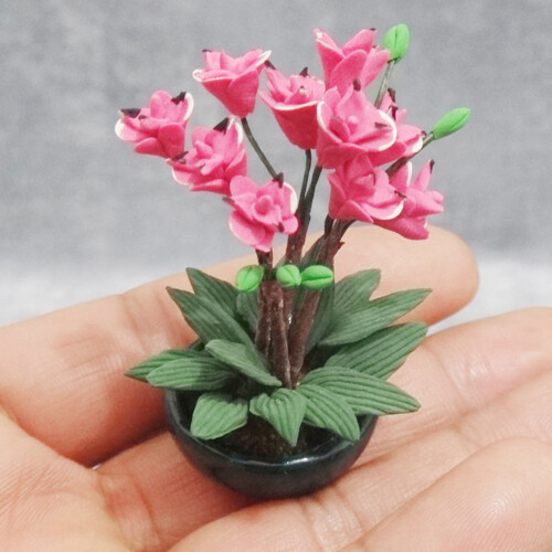 2 Unidades Miniatura De Plástico Com Mini Vaso Para Decoração 2