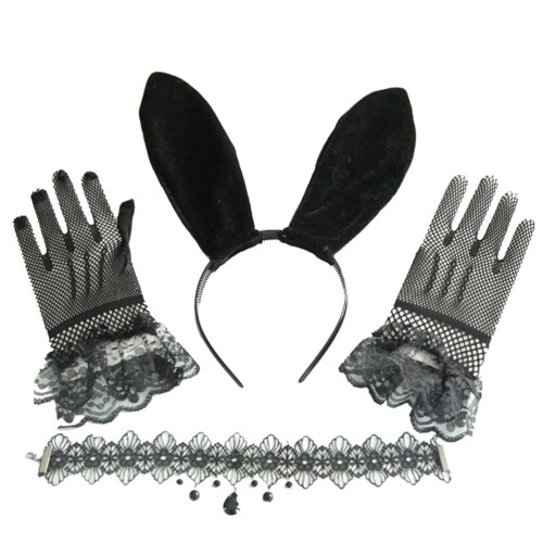 Conjunto De Luvas De , Faixa Orelhas Coelho, Presilha,