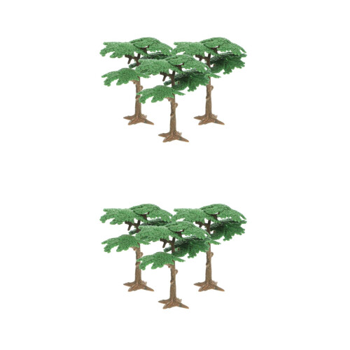6 Unidades Mini Árvore E Cipreste Para Modelismo 1