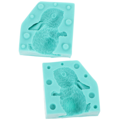 3Pcs De Coelho Silicone Para Vela E Artesanato 2