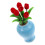 2Pcs Flor Decorativa Resistente Ao Desgaste Vaso Mini Para Casa 1