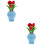 2Pcs Flor Decorativa Resistente Ao Desgaste Vaso Mini Para Casa 8