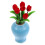2Pcs Flor Decorativa Resistente Ao Desgaste Vaso Mini Para Casa 3