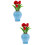 2Pcs Flor Decorativa Resistente Ao Desgaste Vaso Mini Para Casa 9