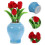 2Pcs Flor Decorativa Resistente Ao Desgaste Vaso Mini Para Casa 11
