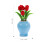 2Pcs Flor Decorativa Resistente Ao Desgaste Vaso Mini Para Casa 10