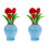 2Pcs Flor Decorativa Resistente Ao Desgaste Vaso Mini Para Casa 4