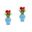 2Pcs Flor Decorativa Resistente Ao Desgaste Vaso Mini Para Casa 6