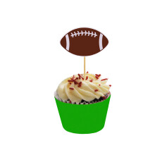 12 Unidades Decorações Para Cupcakes Esportes Rugby Para Bolo