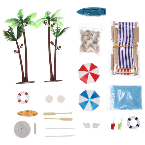 54 Peças Conjunto Mini Decoração Casa Estilo Praia Com