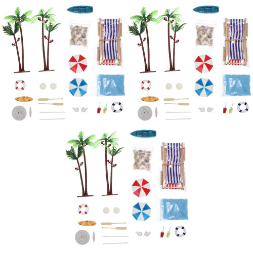 54 Peças Conjunto Mini Decoração Casa Estilo Praia Com 2