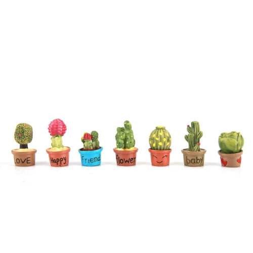 Tiny Cactus Miniature Pot for Succulents, 7 Pieces, Great Decorations Ref: 2978