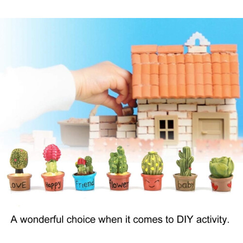 Tiny Cactus Miniature Pot for Succulents, 7 Pieces, Great Decorations Ref: 2978 1