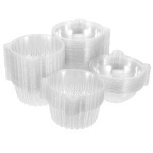 200 Unidades De Plástico Para Bolos Com Tampa 4,4" X 3,1"