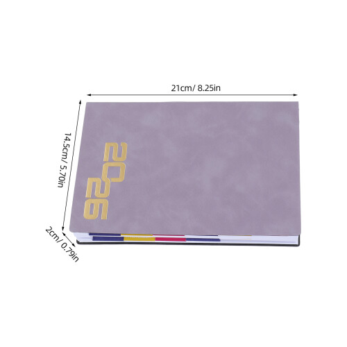 Daily Planner Schedule Book: A5 Capa Couro Sintético 2026 2