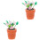 2 Unidades Bonsai Rosa Para Casa Bonecas, Artificial 5