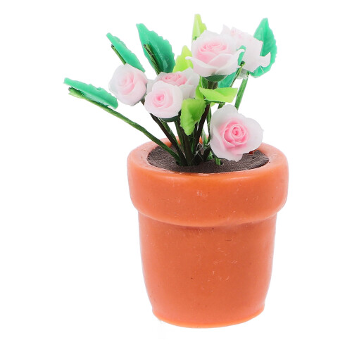 2 Unidades Bonsai Rosa Para Casa Bonecas, Artificial 1
