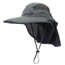 Anglerhut für Damen und Herren mit Öffnung für Pferdeschwanz, atmungsaktivem Mesh an den Seiten, breitkrempigem Sonnenhut, schnelltrocknendem,