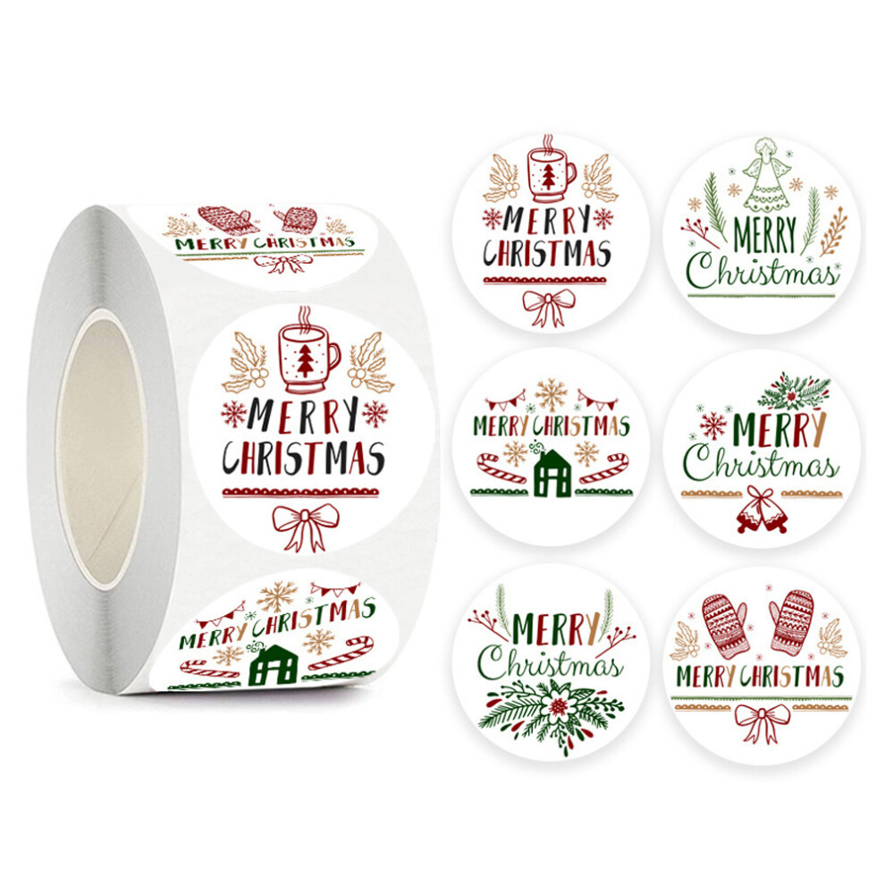 Christmas Gift Tags, Merry Christmas Stickers, Self-Adhesive, 500Pcs Non-Fading, Tear-Resistant Decorative Seals For Envelopes, Boxes, Cards, Multipur 9198585942455