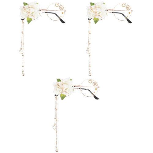 3Pcs Acessórios Para Óculos Lolita Steampunk Com Engrenagem 2