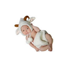 Adorable Sheep Shaped Costume For Baby Photography White 0-6 Months