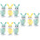 9Pcs Kids Wind-Up Rabbit Toys Plastic Clockwork Assorted 7