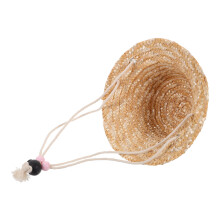 Rustic Doll Braided Straw Hat Farmhouse Mini Woven Cap Decoration