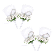 12 Pcs Wedding Corsage Brooch Bride Groom Rose Breast Pin