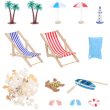 4 Conjuntos De Enfeite Miniatura Estilo Praia Para Casa De