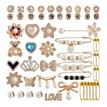 55 stuks broche pinnen trui sjaal clip kunstmatige parels