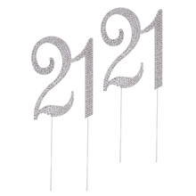 2 Unidades Topper De Bolo Número 21 Com Strass Para Decoração De Festa