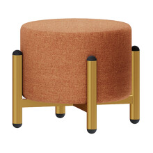 Triple HeightAdjustable Sofa Stool, Stackable Round Living Room Stool (Orange, 28x25cm)